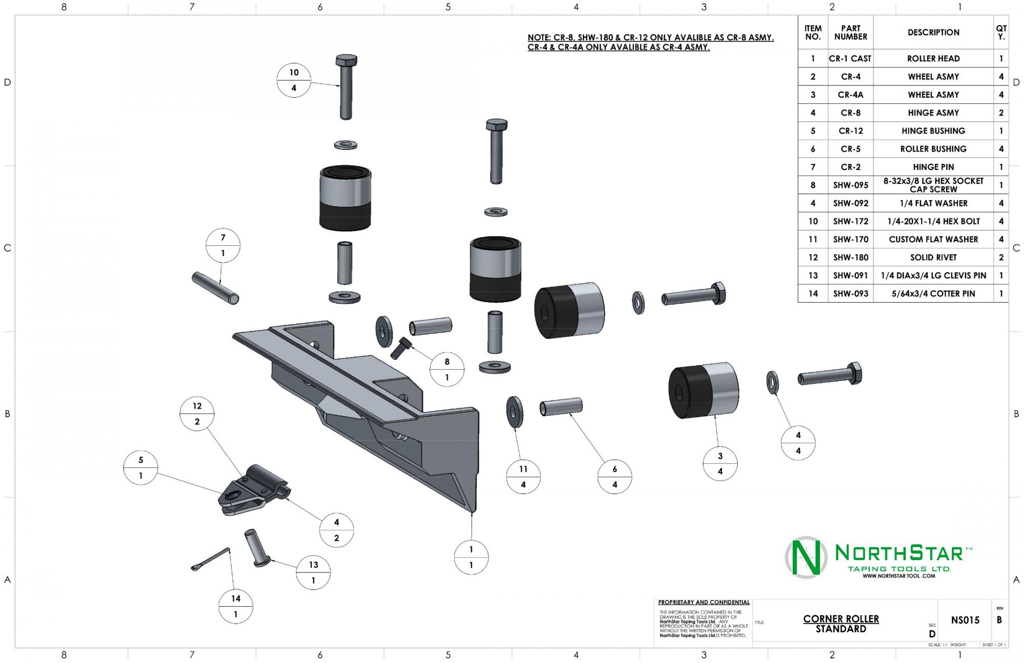 NorthStar Corner Roller Parts | Great Lakes Taping Tools